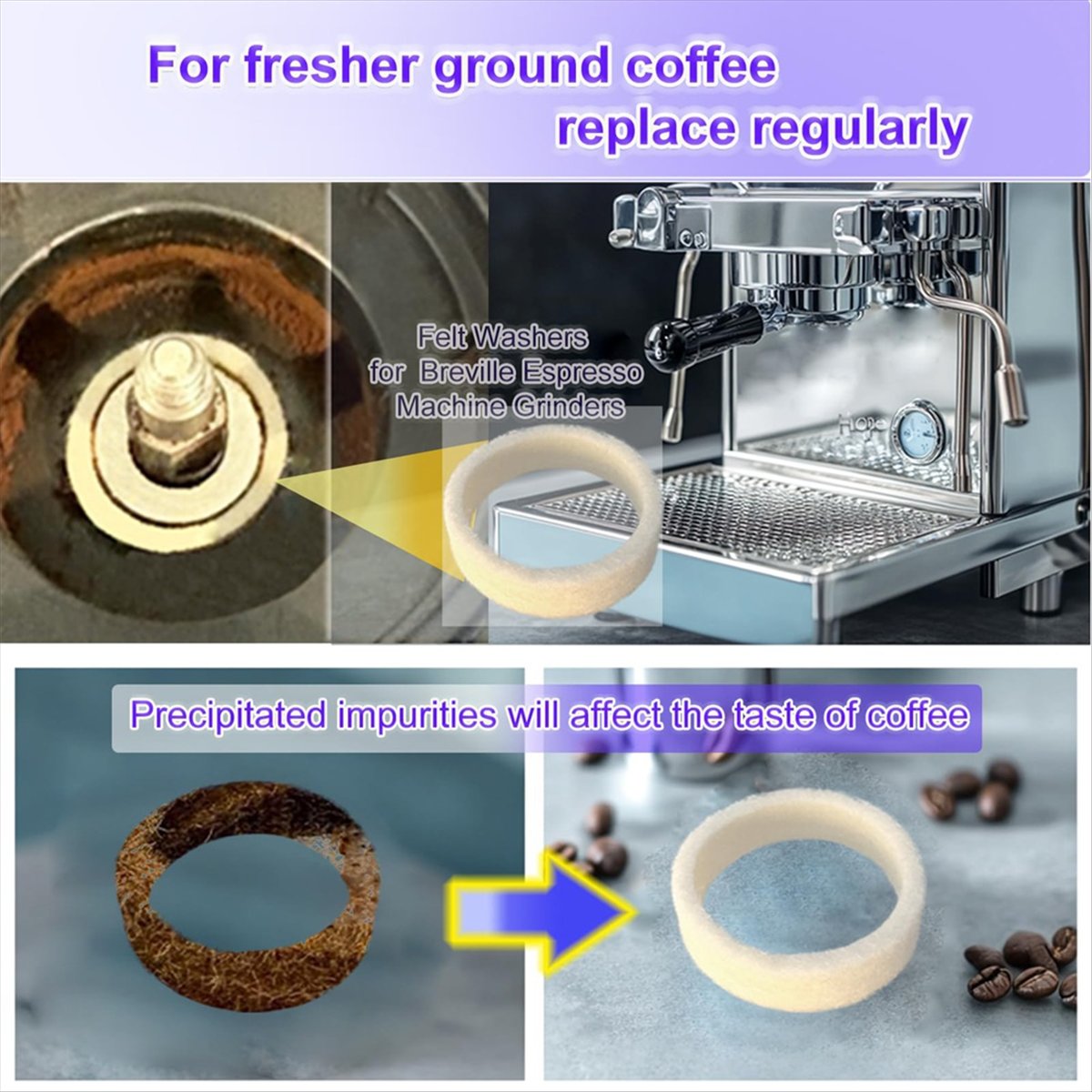 (A64E) 6Piece Felt Washer Repl - đánh giá và giá Breville Espresso Bes870